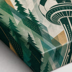 Seattle 2026 Emerald Roar Soccer Canvas Wall Art 05 close-up canvas texture and wrapped edge detail