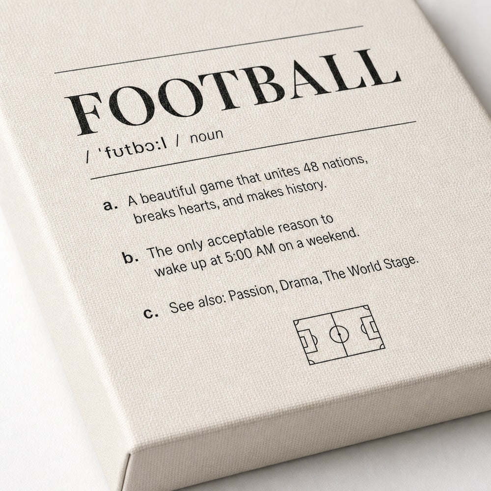FOOTBALL Definition Football Culture Canvas Wall Art 01 close-up canvas texture and wrapped edge detail