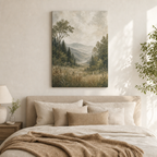 Serene Forest Nature Canvas Wall Art – Draft - Bedroom wall mockup