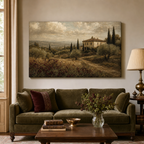 French Countryside Vintage Canvas Wall Art – Draft - Living room wall mockup