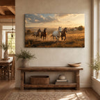 Running Horses Country Canvas Wall Art room wall mockup