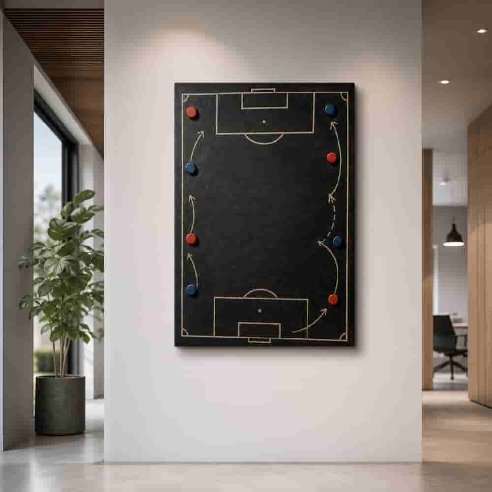 Custom Coach Dad Master Plan Canvas Wall Art alternate room wall mockup generated with gpt-image-2