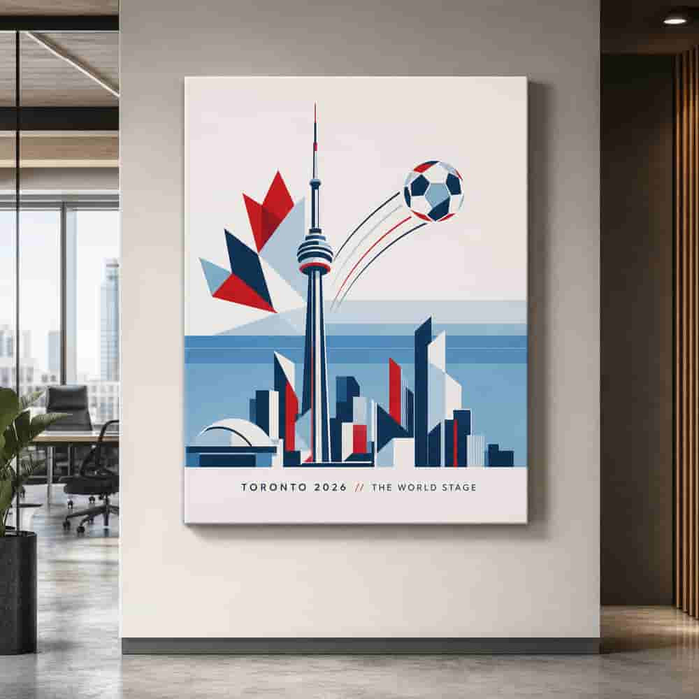 Toronto 2026 World Stage Soccer Canvas Wall Art alternate room wall mockup