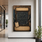 Custom Vintage Soccer Tactics Board Canvas Wall Art alternate room wall mockup generated with gpt-image-2