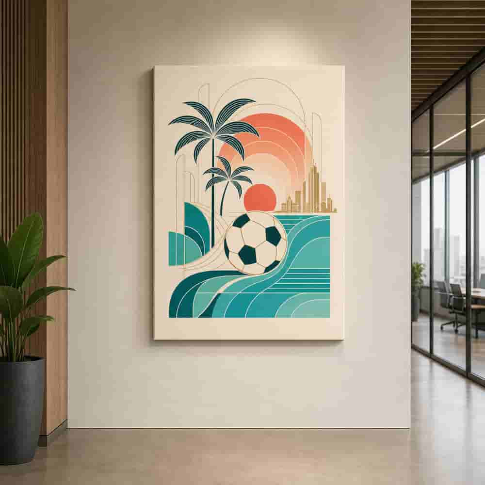 Miami 2026 World Stage Soccer Canvas Wall Art alternate room wall mockup