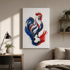 France Rooster National Pride Soccer Canvas Wall Art wall scene mockup
