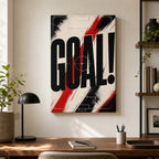 GOAL Soccer Typography Canvas Wall Art wall scene mockup