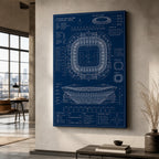 Blueprint Grand Stadium Cutaway Canvas Wall Art wall scene mockup