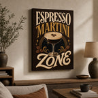 Espresso Martini Zone Typographic Canvas Wall Art 05 wall mockup