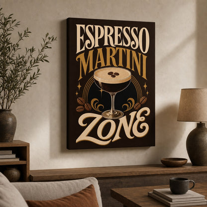 Espresso Martini Zone Typographic Canvas Wall Art 05 wall mockup