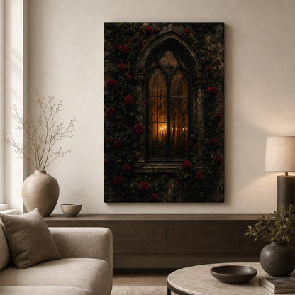 Gothic Rose Window Canvas Wall Art - 02_wall_scene