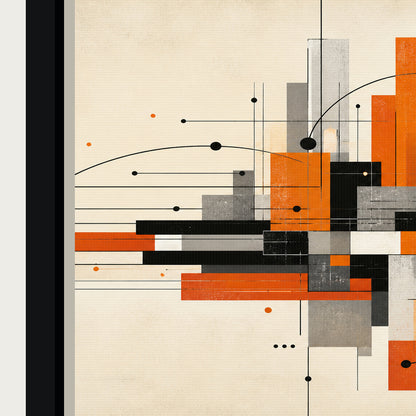 Modernist Geometric City Grid Floating Frame Wall Art - 03_detail_closeup