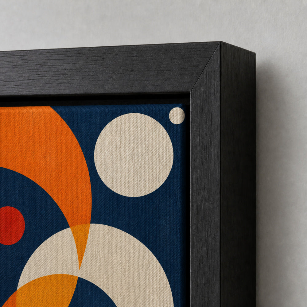 Navy Bauhaus Orbit Abstract Floating Frame Wall Art - 03_detail_closeup