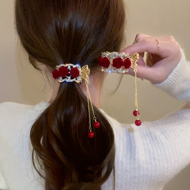 Pinza para cola de caballo alta, pinza para el cabello fija, pinza para el cabello tipo mariposa