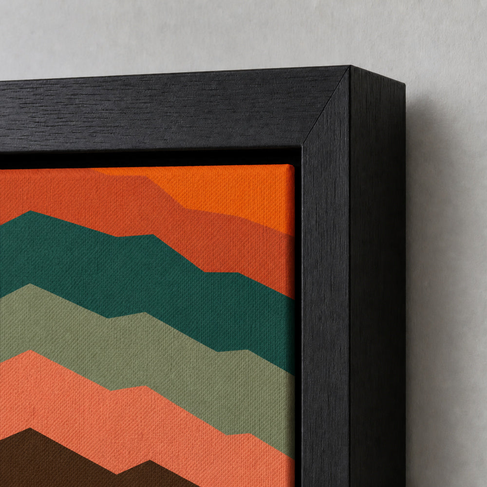 Layered Modernist Mountain Floating Frame Wall Art - 03_detail_closeup