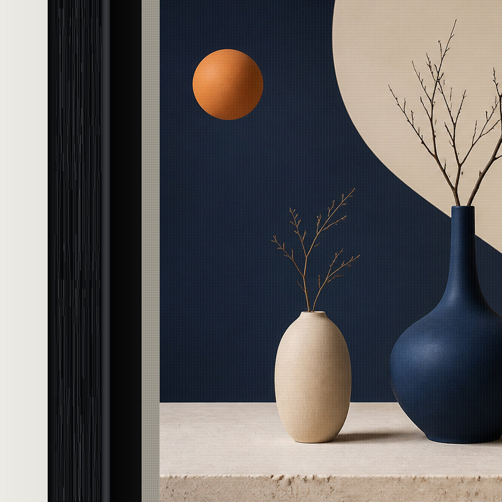 Modernist Ceramic Vase Still Life Floating Frame Wall Art - 03_detail_closeup