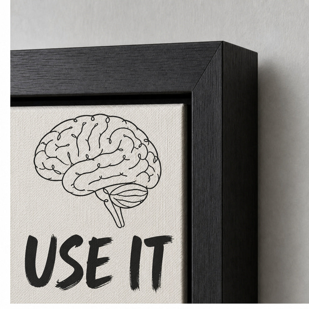 Use It Brain Line Art Floating Frame Wall Art - 03_detail_closeup