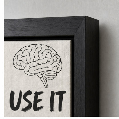 Use It Brain Line Art Floating Frame Wall Art - 03_detail_closeup