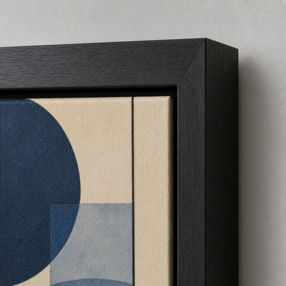 Navy Geometric Watercolor Floating Frame Wall Art - 03_detail_closeup