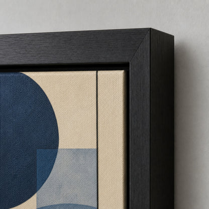 Navy Geometric Watercolor Floating Frame Wall Art - 03_detail_closeup