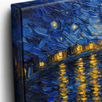 Riverside Starry Stadium Soccer Canvas Wall Art canvas texture detail