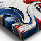 France Rooster National Pride Soccer Canvas Wall Art canvas texture detail