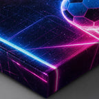 Neon Goal Trails Soccer Canvas Wall Art canvas texture detail