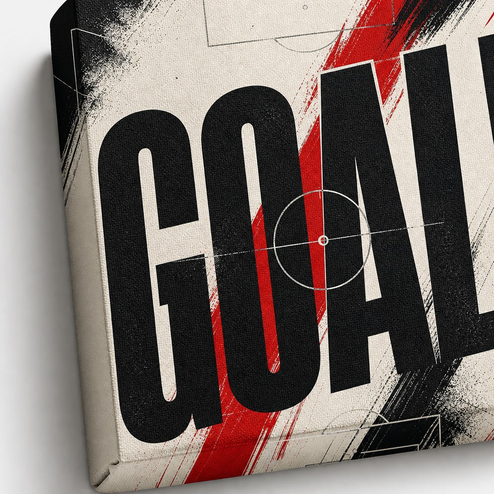 GOAL Soccer Typography Canvas Wall Art canvas texture detail