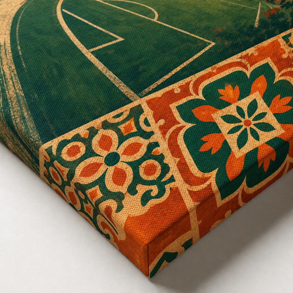 Mexico City Heritage Soccer Canvas Wall Art canvas texture detail
