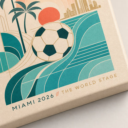 Miami 2026 World Stage Soccer Canvas Wall Art canvas texture detail
