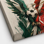 Mexico Eagle National Pride Soccer Canvas Wall Art canvas texture detail