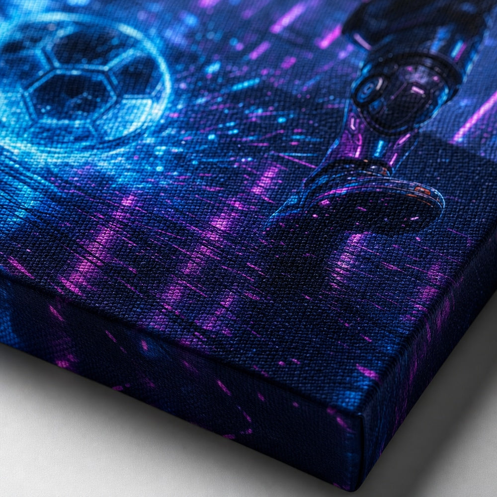 Mecha Rooftop Soccer Canvas Wall Art canvas texture detail