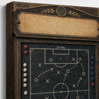 Custom Vintage Soccer Tactics Board Canvas Wall Art canvas texture detail generated with gpt-image-2