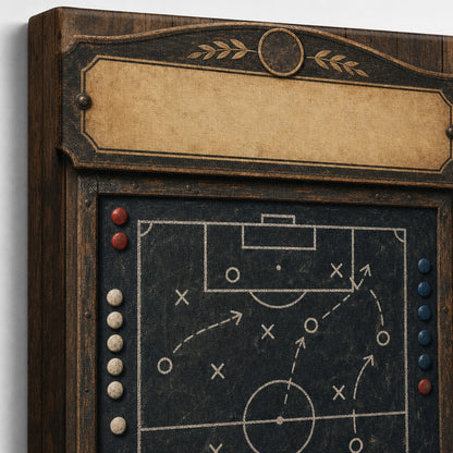 Custom Vintage Soccer Tactics Board Canvas Wall Art canvas texture detail generated with gpt-image-2