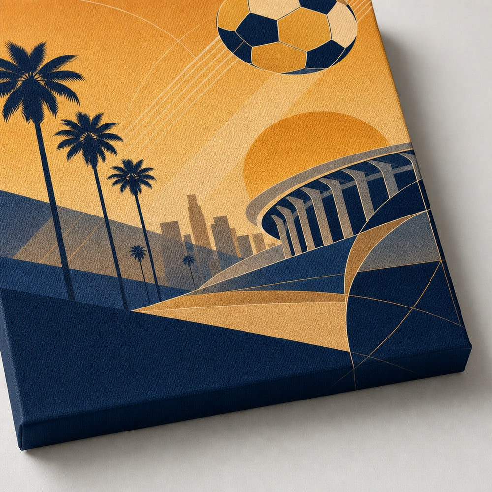 Los Angeles 2026 World Stage Soccer Canvas Wall Art canvas texture detail