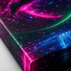 Neon Keeper Save Soccer Canvas Wall Art canvas texture detail