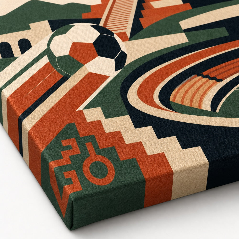 Mexico City 2026 World Stage Soccer Canvas Wall Art canvas texture detail