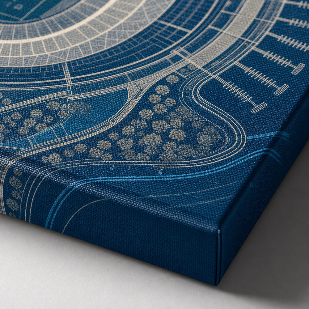 Host City Stadium Masterplan Canvas Wall Art canvas texture detail
