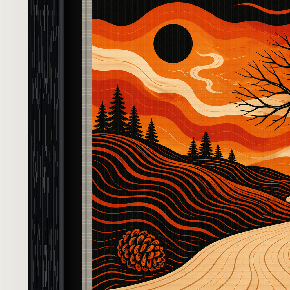 Autumn Winding Path Graphic Floating Frame Wall Art - 03_detail_closeup
