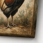 Rustic Rooster Farmhouse Canvas Wall Art canvas texture detail