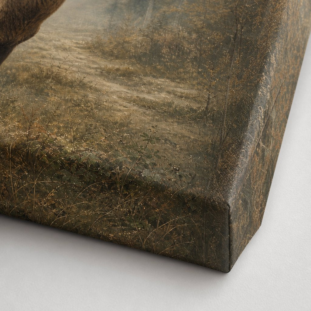 Misty Deer Farmhouse Canvas Wall Art canvas texture detail
