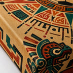 Mexico City 2026 Aztec Totem Soccer Canvas Wall Art 03 close-up canvas texture and wrapped edge detail
