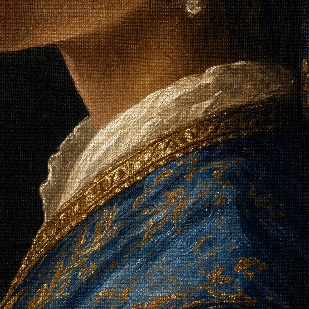 Classical Girl Bubblegum Canvas Wall Art 03 close-up canvas texture and wrapped edge detail