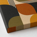 Mid-Century Bauhaus Color Field Canvas Wall Art 03 - Canvas texture close-up detail