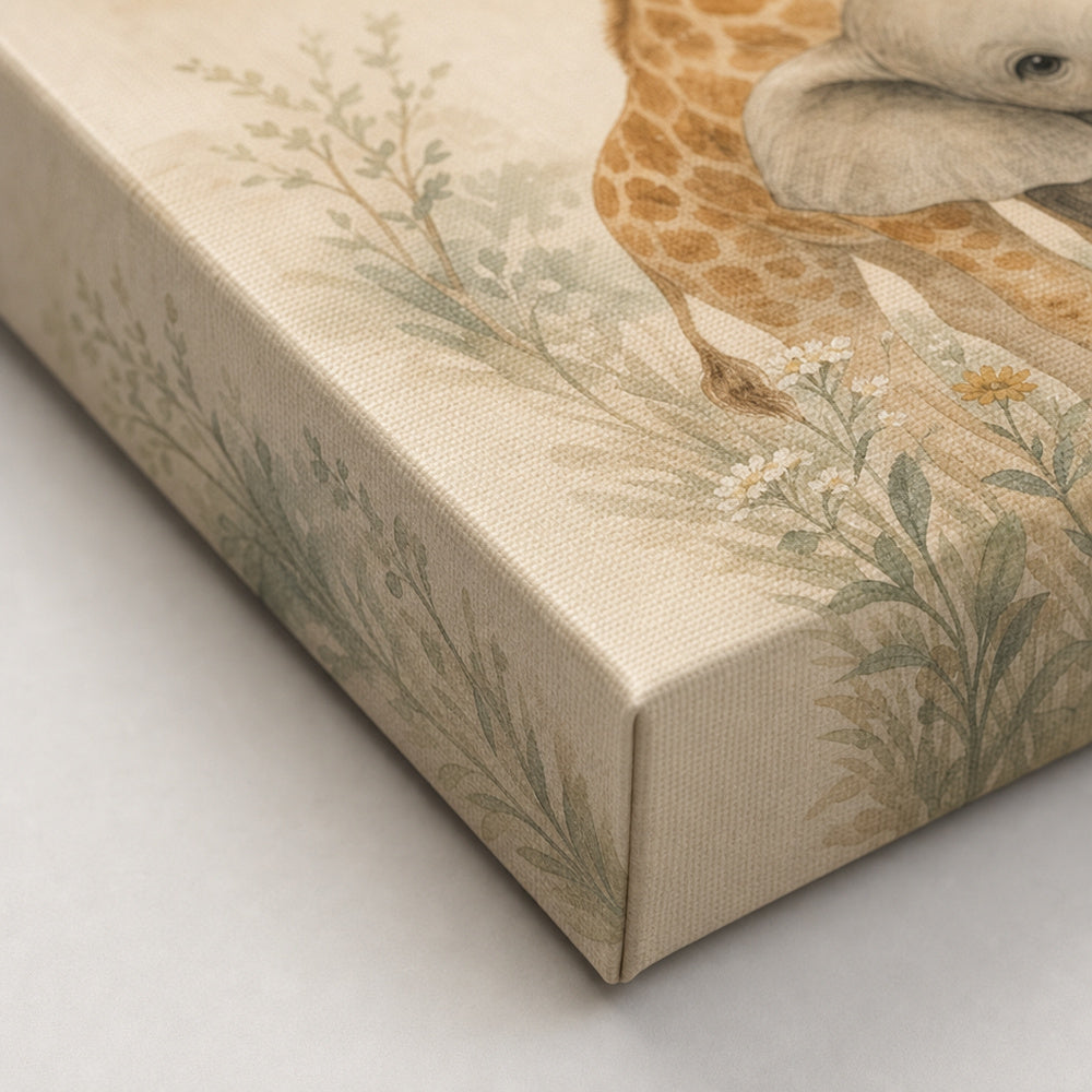 Gentle Safari Animals Nursery Canvas Wall Art - 03_detail_closeup
