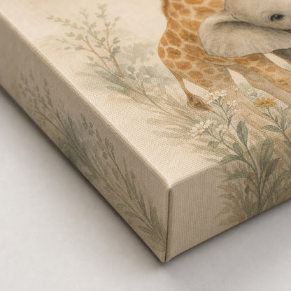 Gentle Safari Animals Nursery Canvas Wall Art - 03_detail_closeup