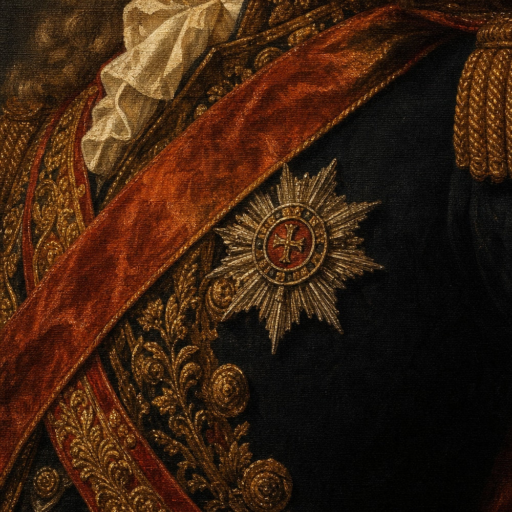 Baroque General Coffee Canvas Wall Art 04 close-up canvas texture and wrapped edge detail