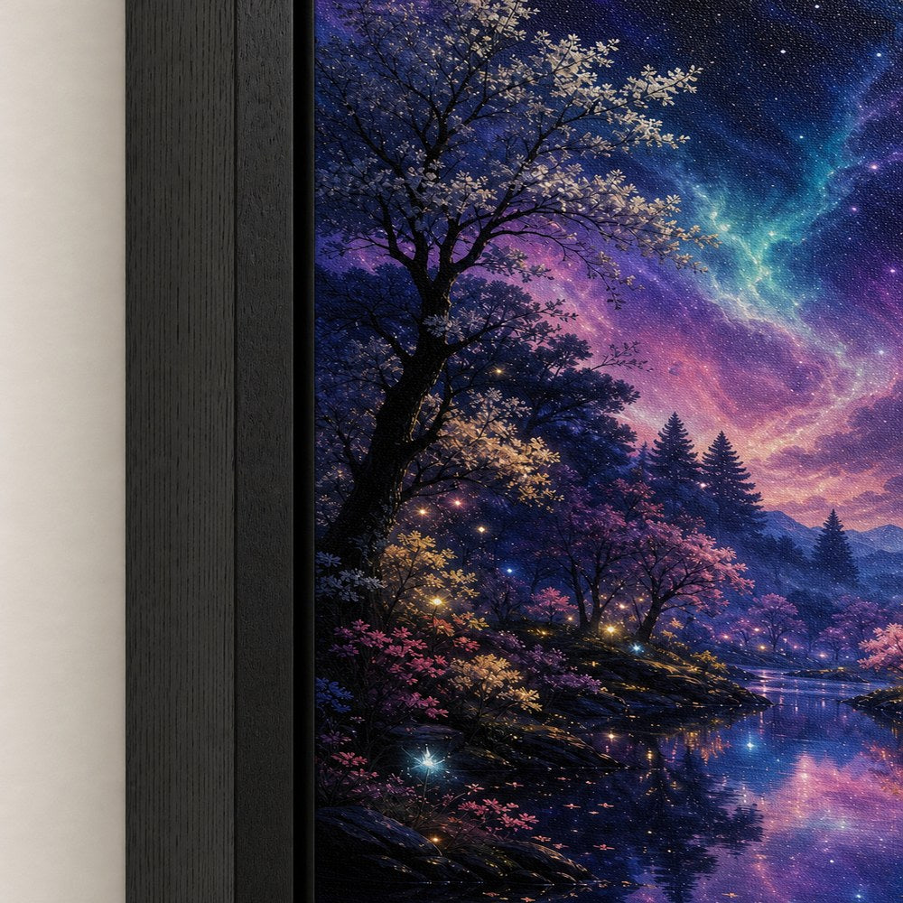Enchanted Night Forest River Wall Art - 03_detail_closeup