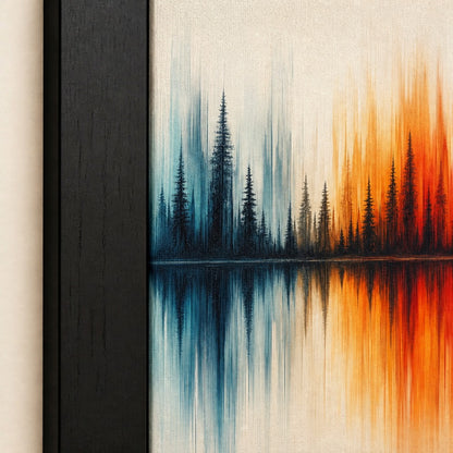 Abstract Autumn Forest Reflection Wall Art floating frame wall art - 03_detail_closeup