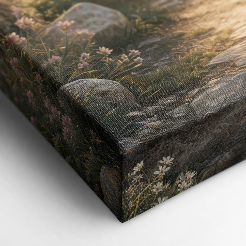Soft Morning Cross Garden Canvas Wall Art - 03_detail_closeup